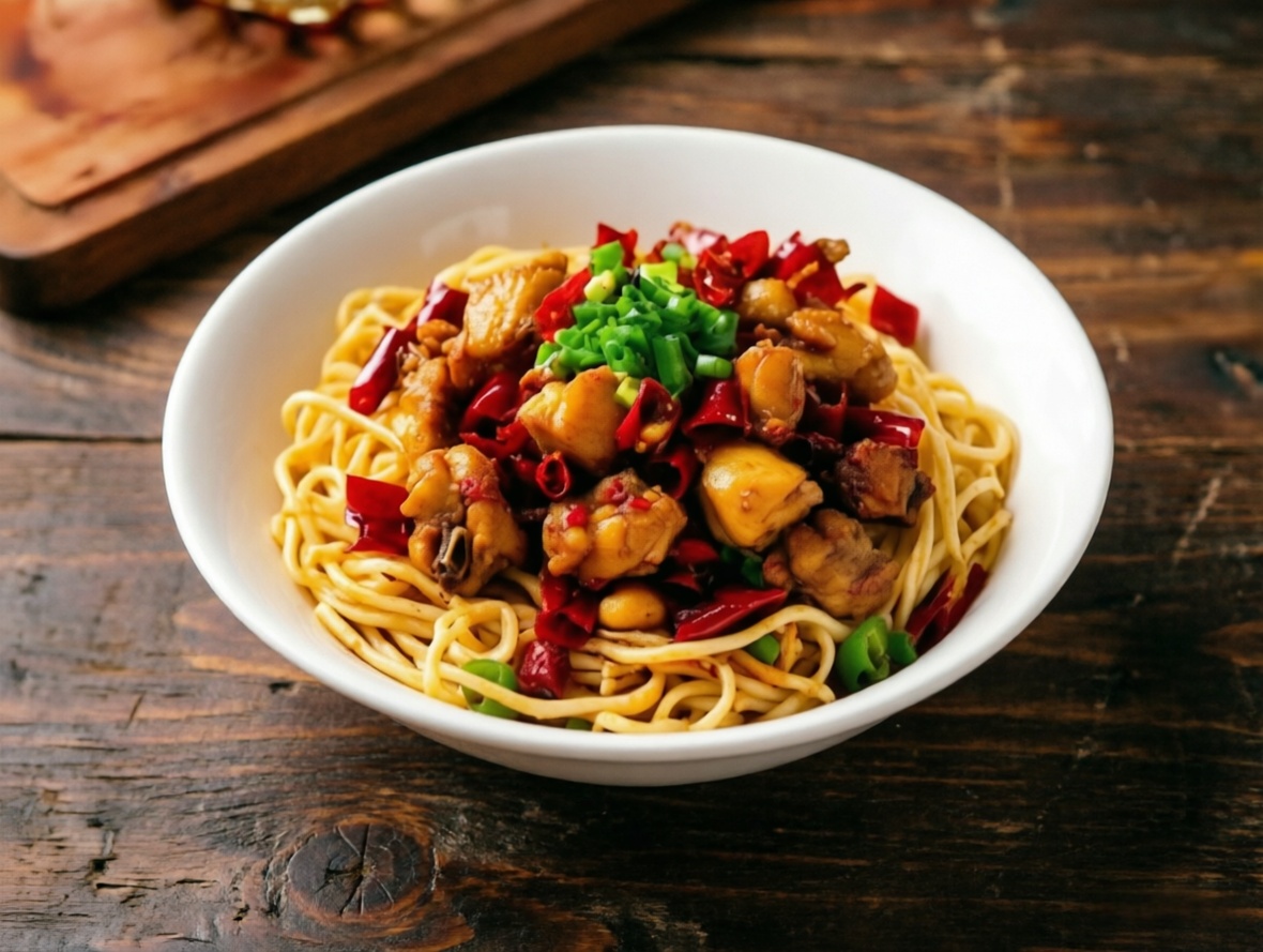 辣子鸡盖浇面